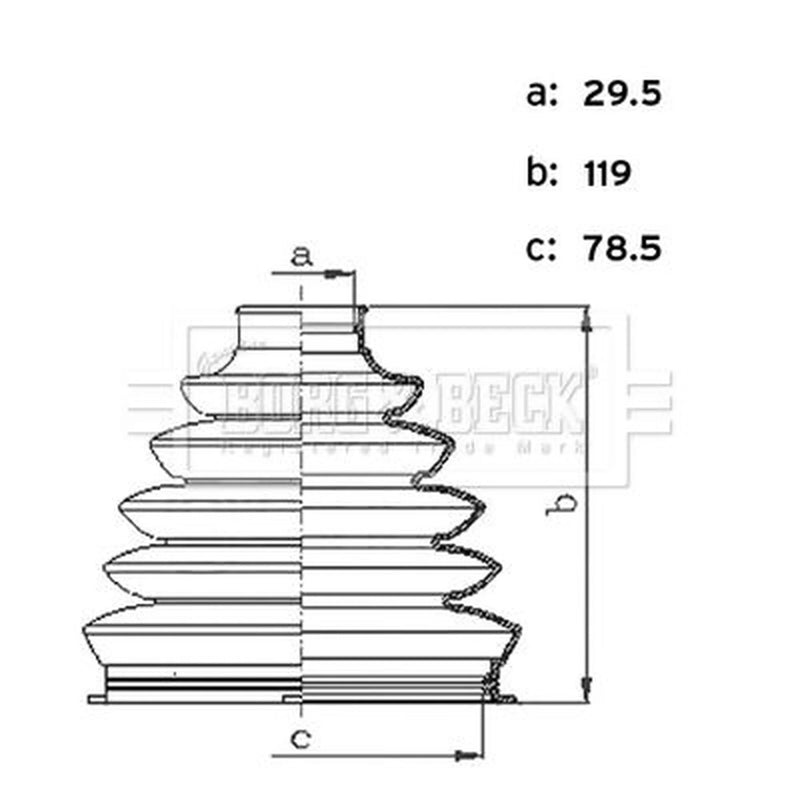 Borg & Beck Drive Shaft Bellow Kit Wheel Side Thermoplast BCB6443