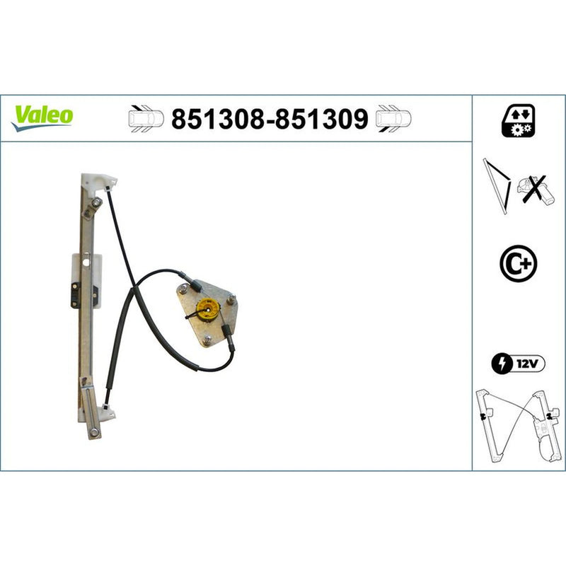 Valeo Electric Window Regulator Lifter Left Rear 851308