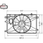 Denso Engine Cooling Fan DER50003