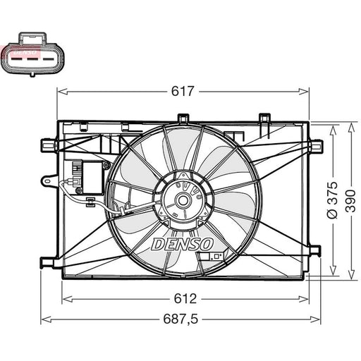 Denso Engine Cooling Fan fits Toyota C-Hr 2016 on 2.0
