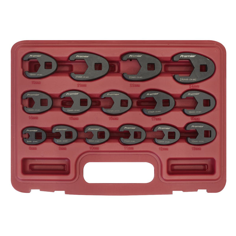 Sealey Crow's Foot Spanner Set 15pc 3/8"Sq Drive Metric AK5983 Sealey - Dynamic Drive