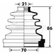 Borg & Beck Drive Shaft Bellow Kit transmission sided BCB2899