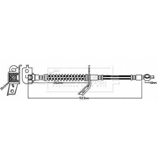 Borg & Beck Brake Hydraulic Hose Line Front BBH8268