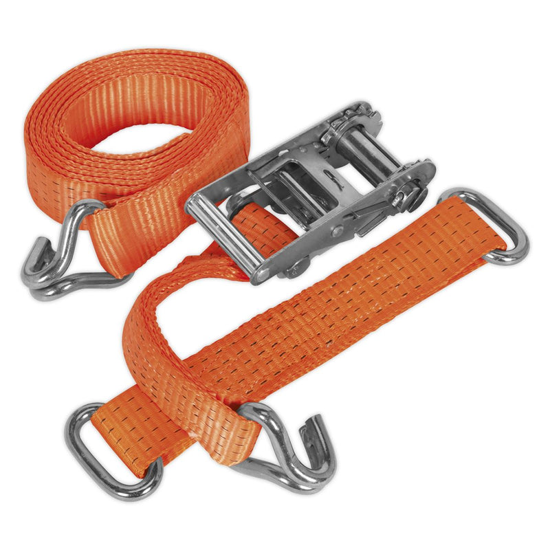 Sealey Car Transporter Ratchet Tie Down 50mm x 3m Steel Wheel Single 4500kg Brea Sealey - Dynamic Drive