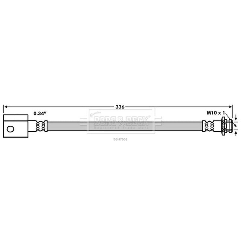 Borg & Beck Brake Hydraulic Hose Line Rear Right BBH7651