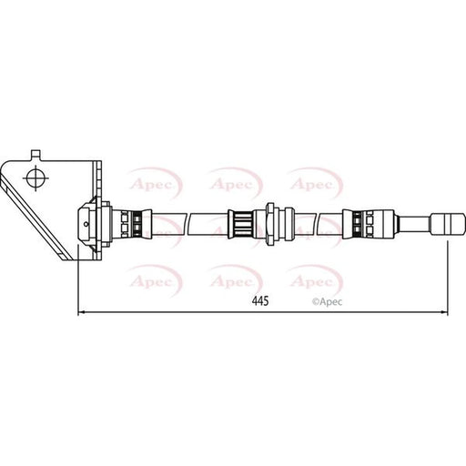 Apec Brake Hydraulic Hose Line Front Right HOS4022