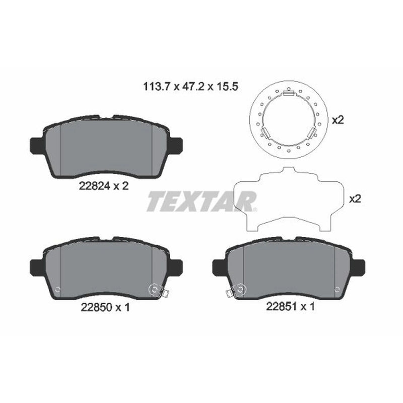 Textar Front Brake Pad Set 2282401