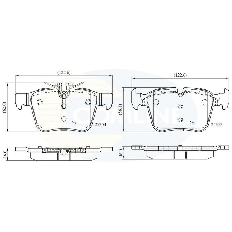Comline Front & Rear Brake Discs & Pads fits Mercedes-Benz C-Class 2013-2021