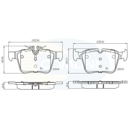 Comline 4 x Rear Brake Pad Set fits Mercedes-Benz C-Class 2013-2023