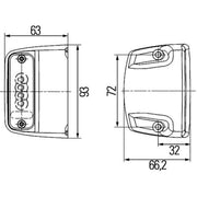 Hella Licence Plate Light / Lamp outer LED