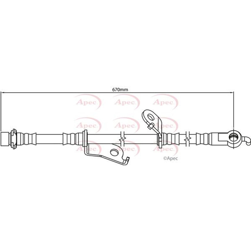 Apec Brake Hydraulic Hose Line Front Right fits Toyota Auris 2006-2018