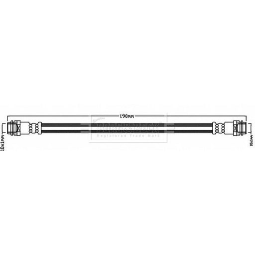 Borg & Beck Brake Hydraulic Hose Line Right BBH8557