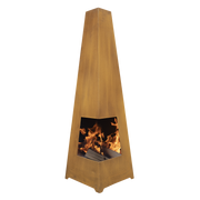 Dellonda Chiminea Wood Burner Heater for Outdoors W45cm x H150cm Corten Steel Dellonda  - Dynamic Drive