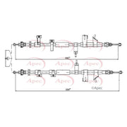Apec Handbrake Cable Right Rear CAB1671