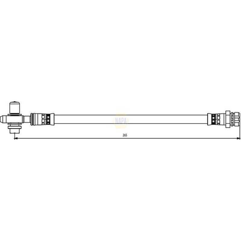 NAPA Brake Hydraulic Hose Line Rear Right fits Audi A1 2011-2018 1.4 2.0