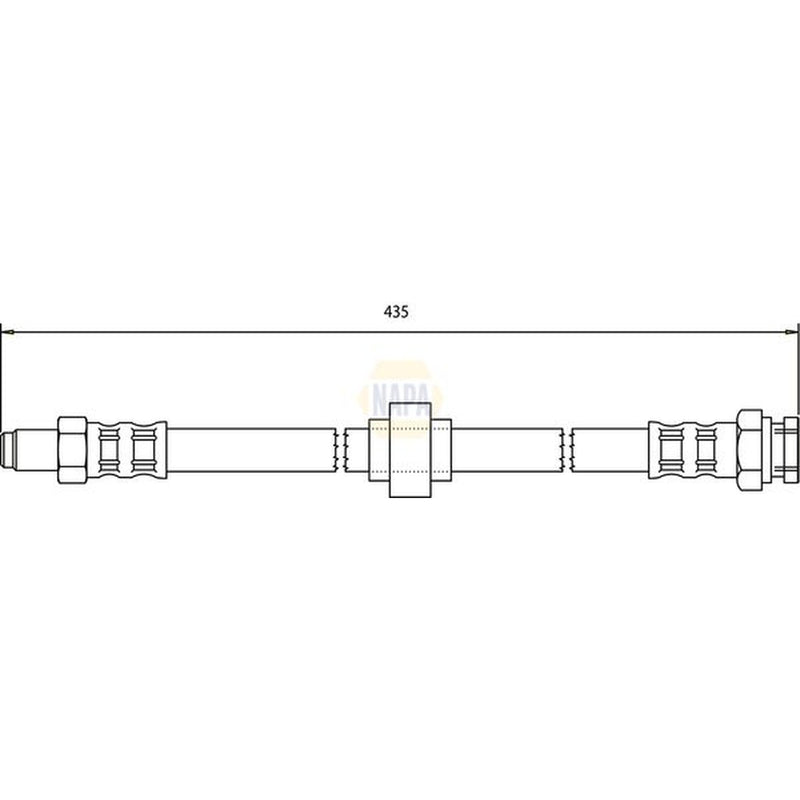 NAPA Brake Hydraulic Hose Line Front fits Citroën Visa 1978-1991 0.6 1.0