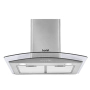 Baridi Curved Glass Cooker Hood Carbon Filters & LED Lights 60cm Stainless Steel Baridi - Dynamic Drive