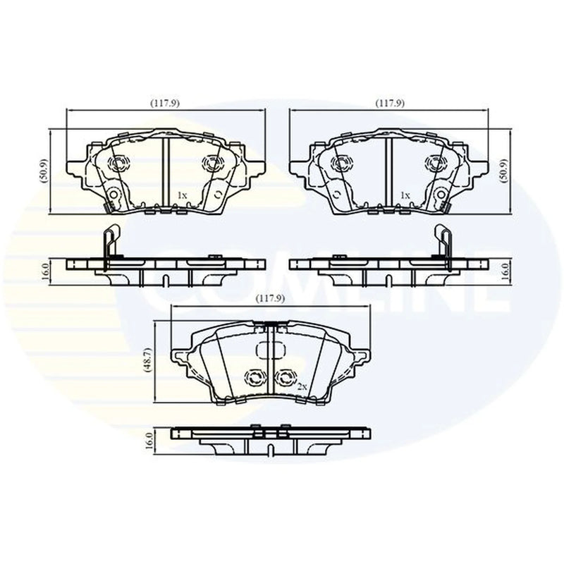 Comline Front & Rear Brake Discs & Pads fits Toyota Corolla 2019 on 2.0
