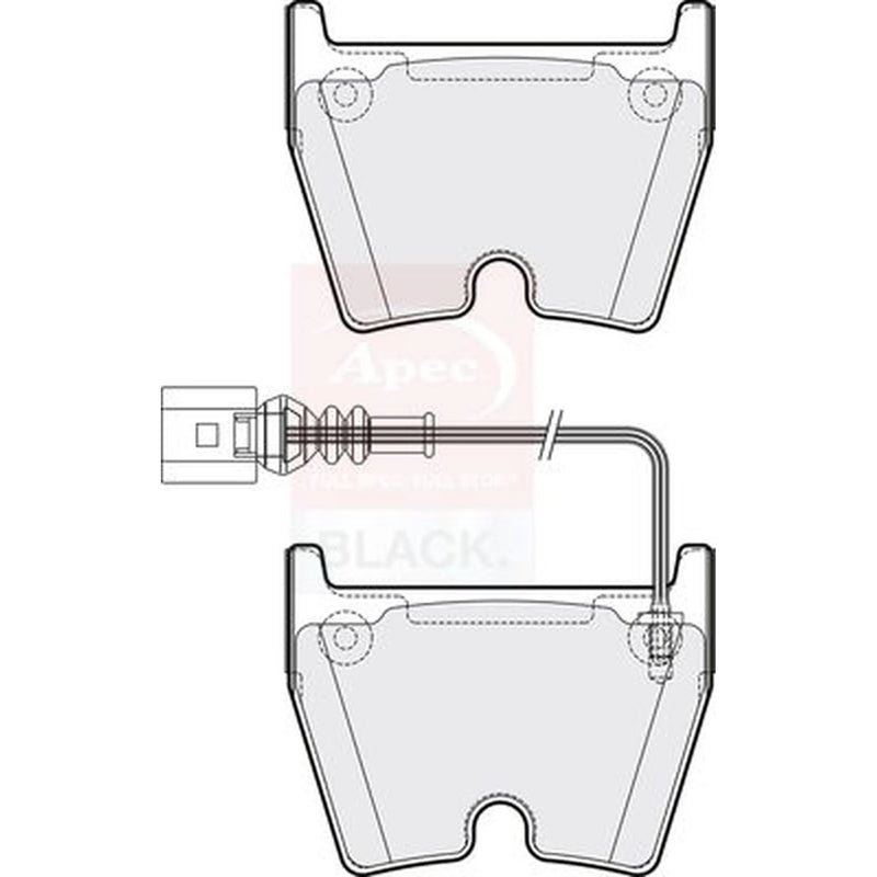 Apec Black Front Brake Pad Set fits Audi A3 2015-2020