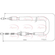 Apec Handbrake Cable Right Rear fits Land Rover Range Rover 2002-2012