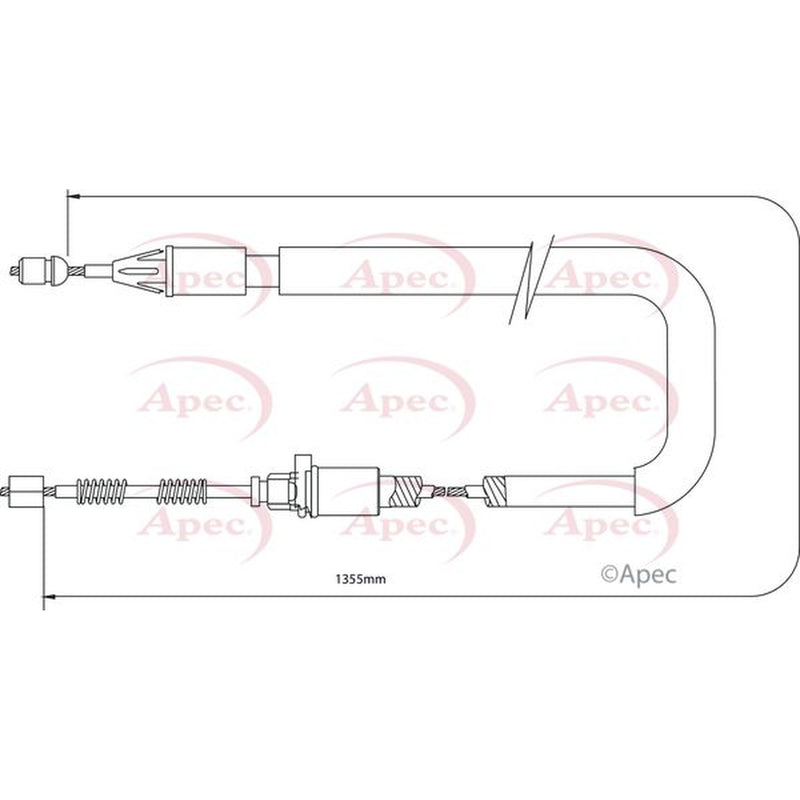 Apec Handbrake Cable Right Rear fits Land Rover Range Rover 2002-2012