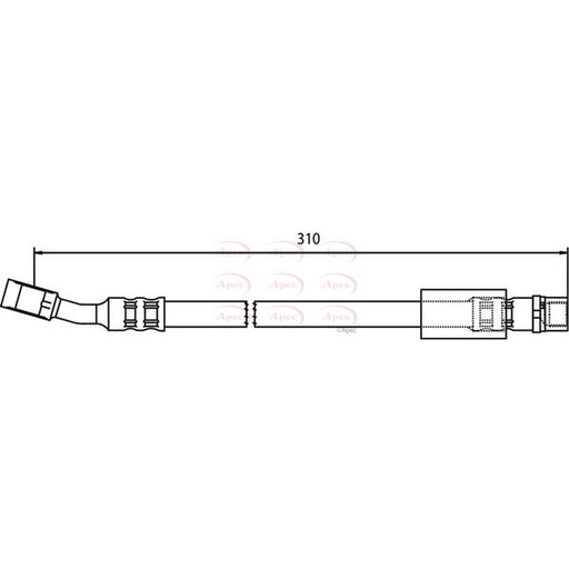Apec Brake Hydraulic Hose Line Front fits Opel Combo Box Body 2001 on 1.6 1.7