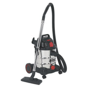 Sealey Vacuum Cleaner Industrial 20L 1400W/230V Stainless Drum Auto Start Sealey - Dynamic Drive