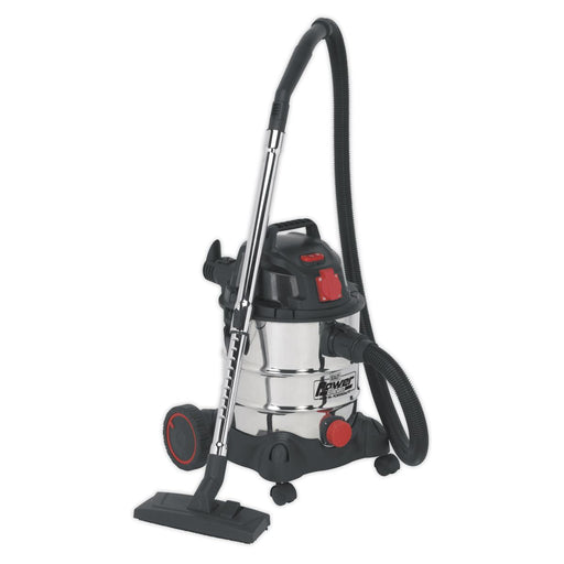 Sealey Vacuum Cleaner Industrial 20L 1400W/230V Stainless Drum Auto Start Sealey - Dynamic Drive