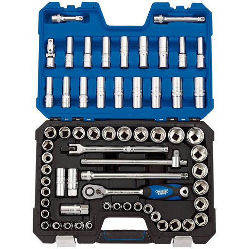 Draper MM/AF Combined Socket Set, 1/2" Sq. Dr. (63 Piece) 16456 Draper - Dynamic Drive