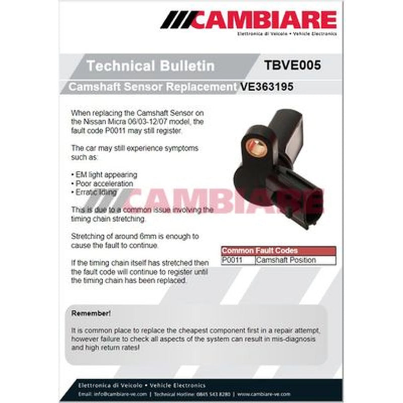 Cambiare Camshaft Position Sensor fits Nissan 350Z 2002-2008 3.5