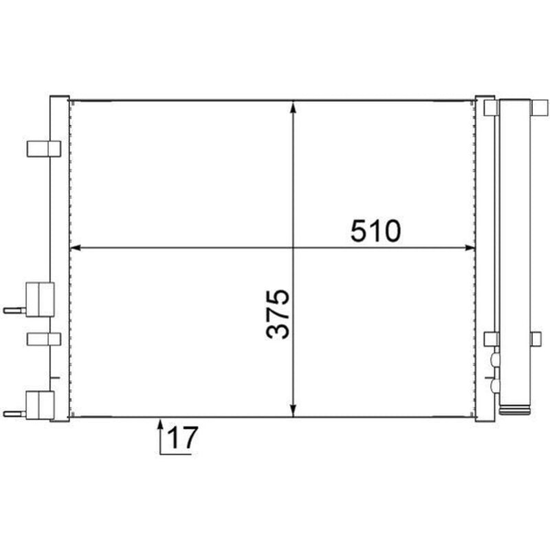 Mahle Air Conditioning Condenser fits Hyundai I20 I 2008-2015 1.4 1.6