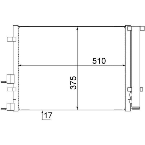 Mahle Air Conditioning Condenser fits Hyundai I20 I 2008-2015 1.4 1.6
