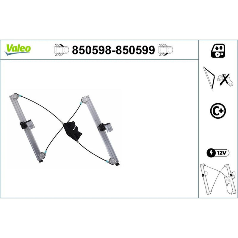 Valeo Electric Window Regulator Lifter Right Front 850599