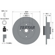 Textar 2 x Solid Rear Brake Discs 92202103-x2