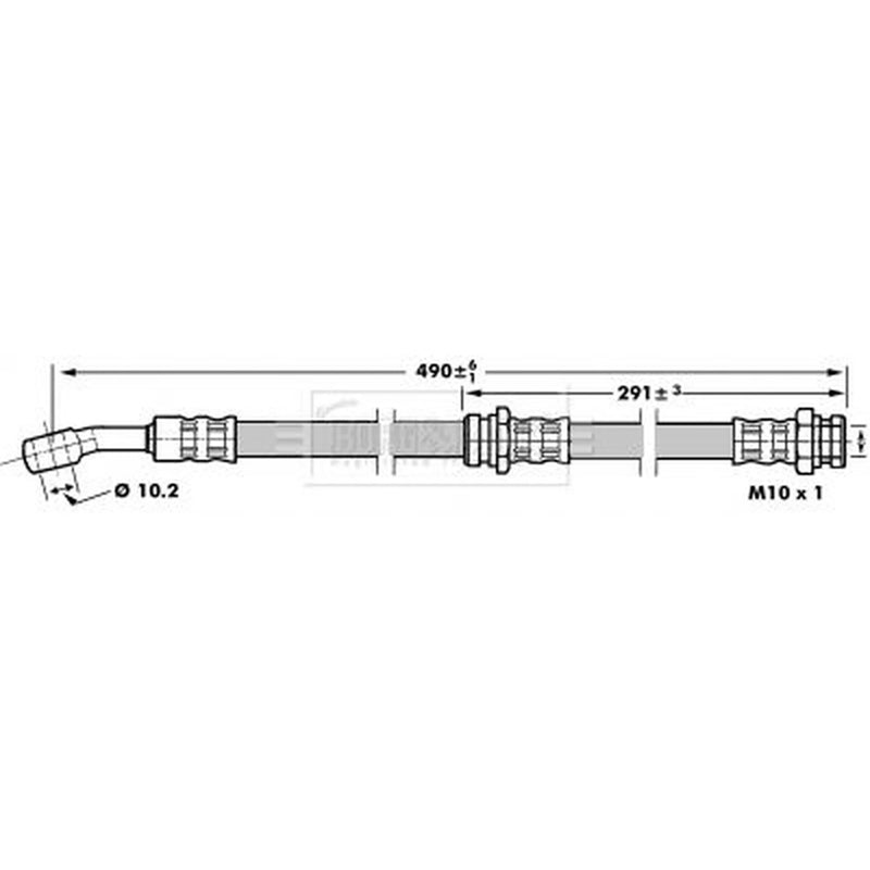 Borg & Beck Brake Hydraulic Hose Line Rear Right BBH7011