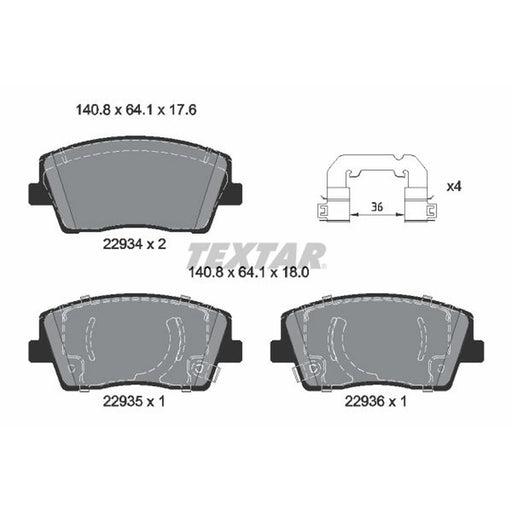 Textar Front Brake Pad Set 2293401