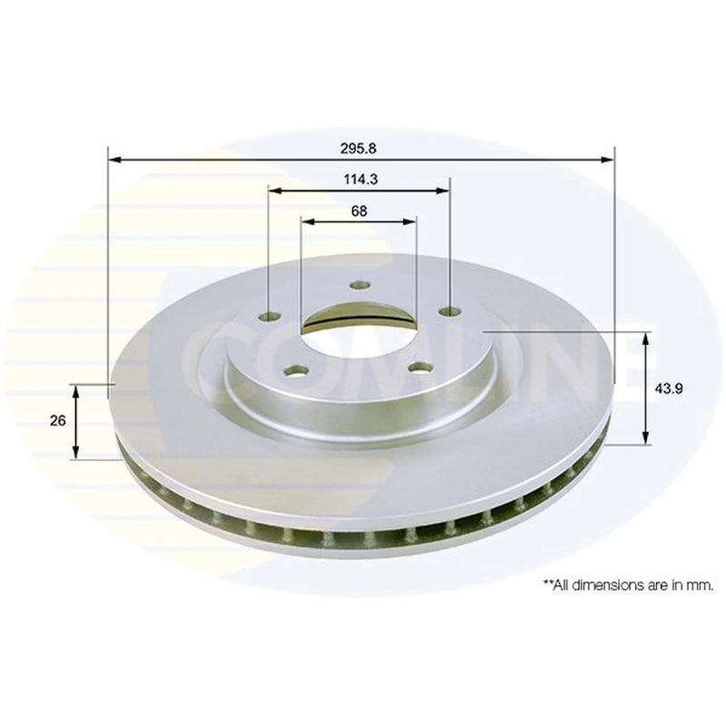 Comline Front Brake Discs & Pads fits Nissan Juke 2014-2019 1.6