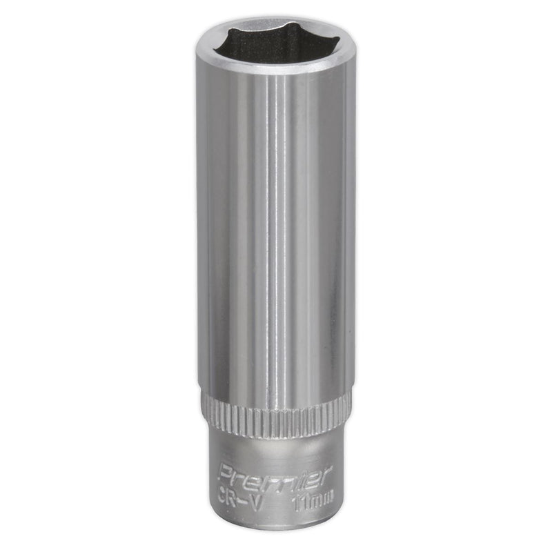 Sealey WallDrive Socket 11mm Deep 1/4"Sq Drive S1411D Sealey - Dynamic Drive