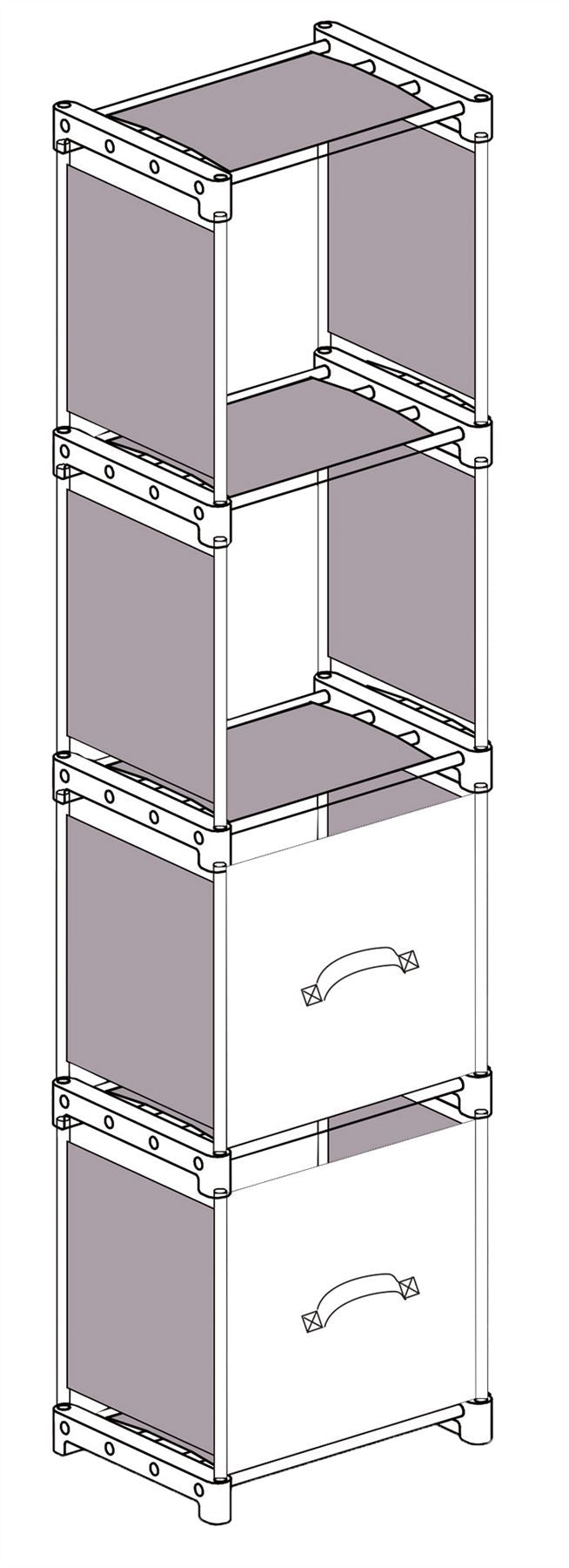 Quest Pack Away Camping Tent Shelf Storage Unit with 2 x Storage Boxes Quest - Dynamic Drive