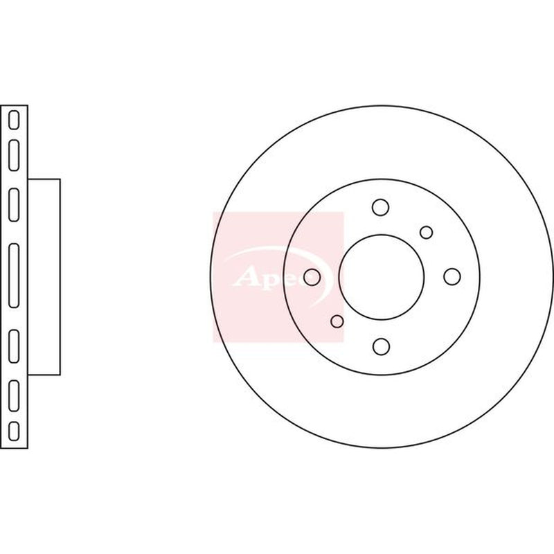 Apec Front Brake Vented Discs & Pads fits Nissan Silvia 1991-1993 2.0