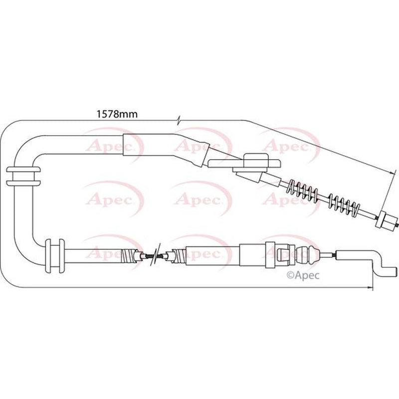 Apec Handbrake Cable Left Rear fits VW Amarok 2010-2022 2.0 3.0