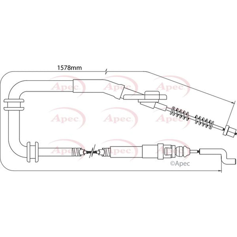 Apec Handbrake Cable Right Rear CAB1514