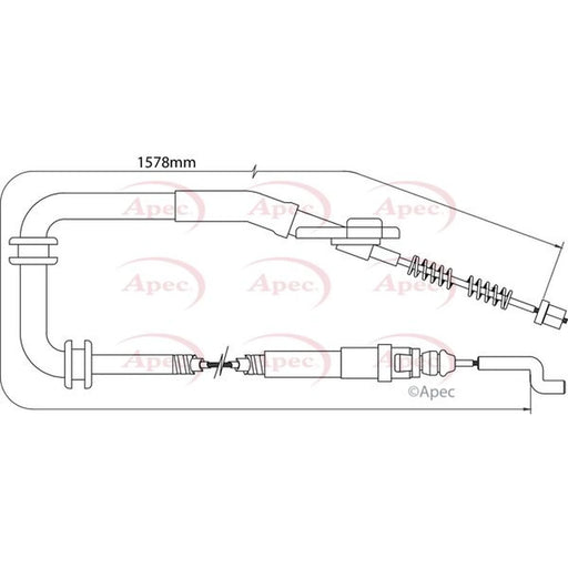 Apec Handbrake Cable Right Rear CAB1514