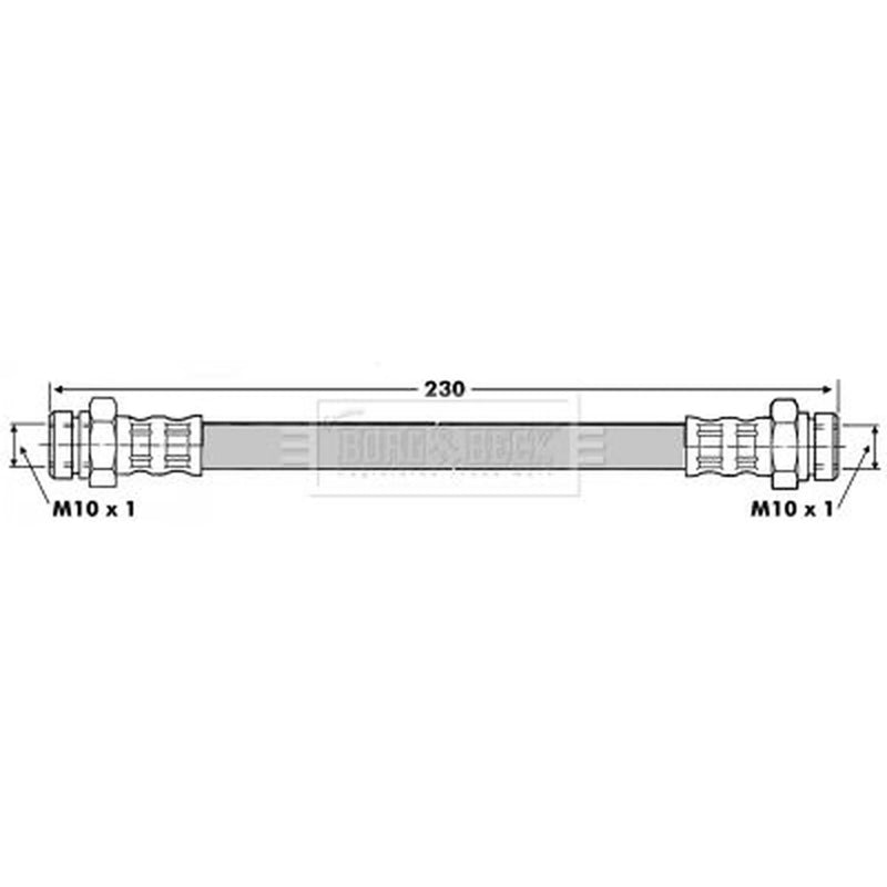 Borg & Beck Brake Hydraulic Hose Line Rear Right BBH6815