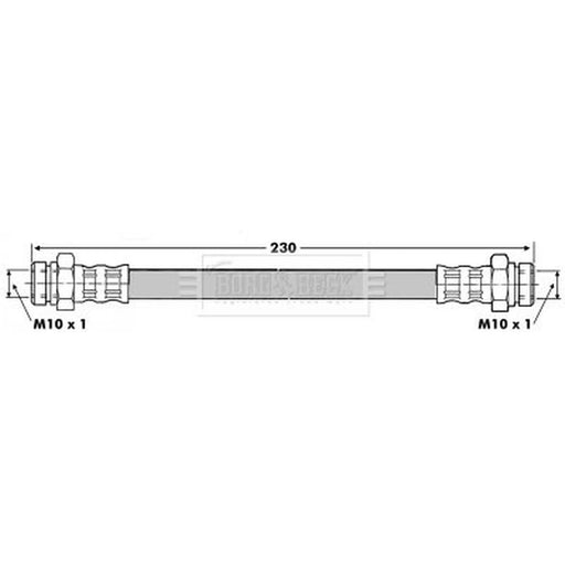 Borg & Beck Brake Hydraulic Hose Line Rear Right BBH6815