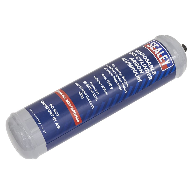 Sealey Gas Cylinder Disposable Argon 100g MIG/ARG/100 Sealey - Dynamic Drive