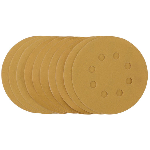 Draper Gold Sanding Discs with Hook & Loop, 125mm, 320 Grit (Pack of 10) 59766 Draper - Dynamic Drive