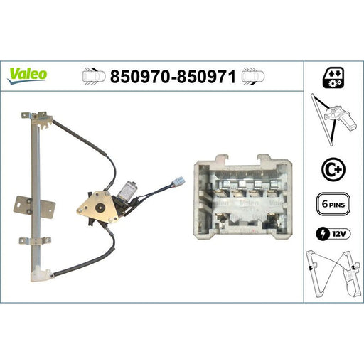 Valeo Electric Window Regulator Lifter Right Front 850971