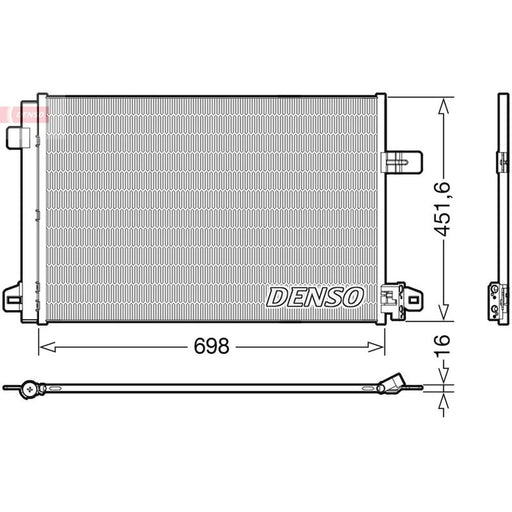 Denso Air Conditioning Condenser fits VW Caravelle 2015-2024 2.0