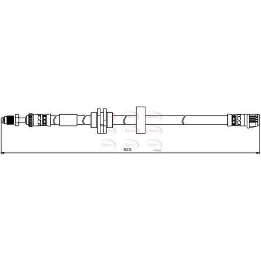 Apec Brake Hydraulic Hose Line Front fits Renault Laguna 2008-2015 2.0 3.5